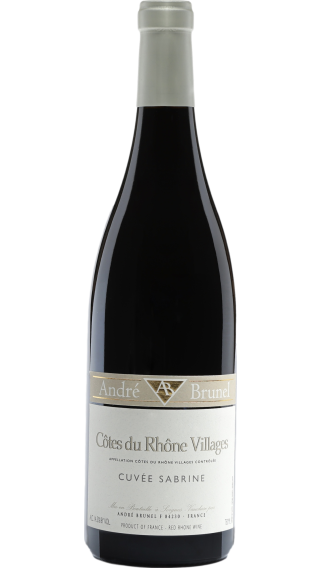 Bottle of Andre Brunel Cotes du Rhone Village Cuvee Sabrine 2019 wine 750 ml