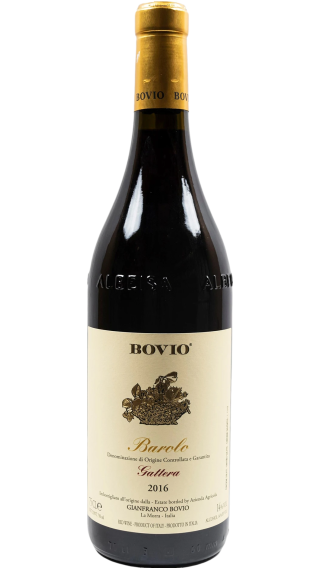 Bottle of Bovio Gattera Barolo 2016 wine 750 ml