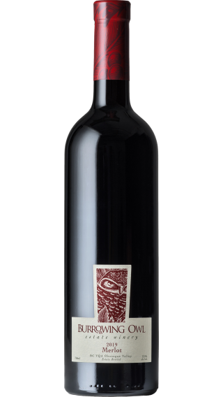 Bottle of Burrowing Owl Merlot 2019 wine 750 ml