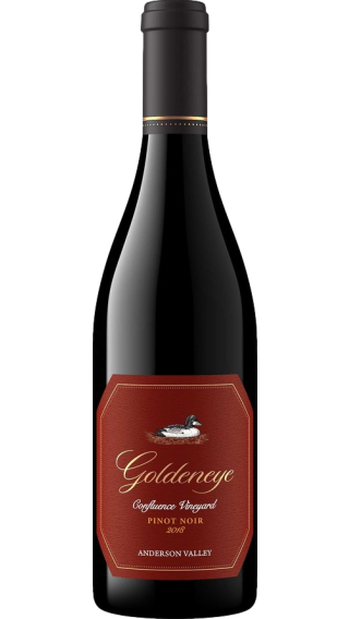 Bottle of Duckhorn  Goldeneye Confluence Pinot Noir 2018 wine 750 ml