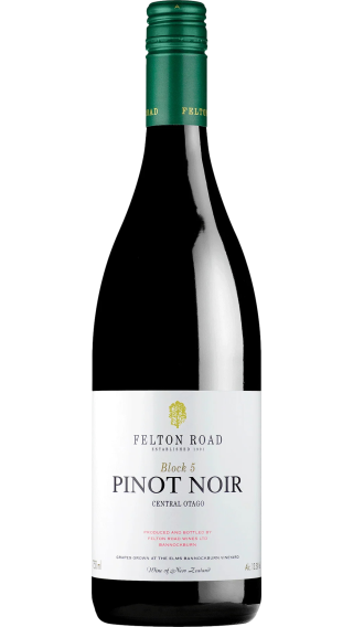 Bottle of Felton Road Block 5 Pinot Noir 2021 wine 750 ml