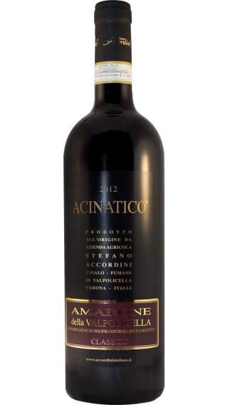 Bottle of Stefano Accordini Acinatico Amarone della Valpolicella Classico 2012 wine 750 ml