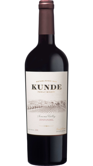 Bottle of Kunde Estate Zinfandel 2016 wine 750 ml