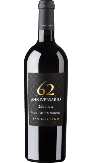 Bottle of San Marzano 62 Anniversario Primitivo di Manduria Riserva 2018 wine 750 ml