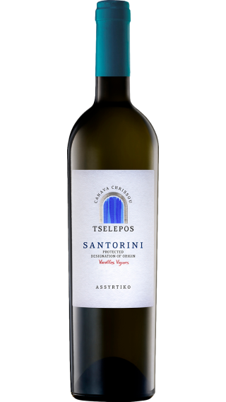 Bottle of Tselepos Canava Chrissou Santorini Assyrtiko 2023 wine 750 ml