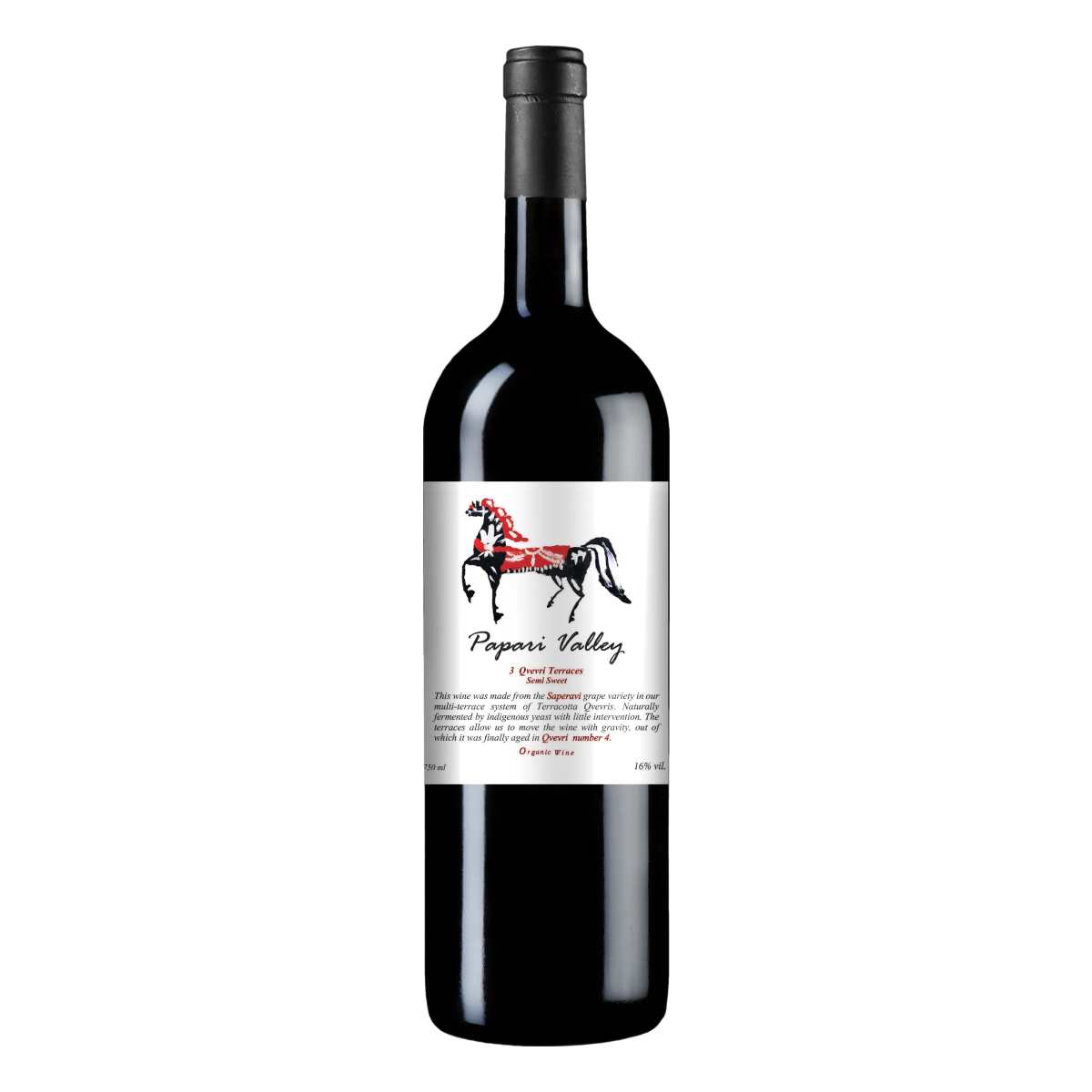 Papari Valley 3 Qvevri Terraces Saperavi Semi Sweet 2023 | 8Wines EU/U