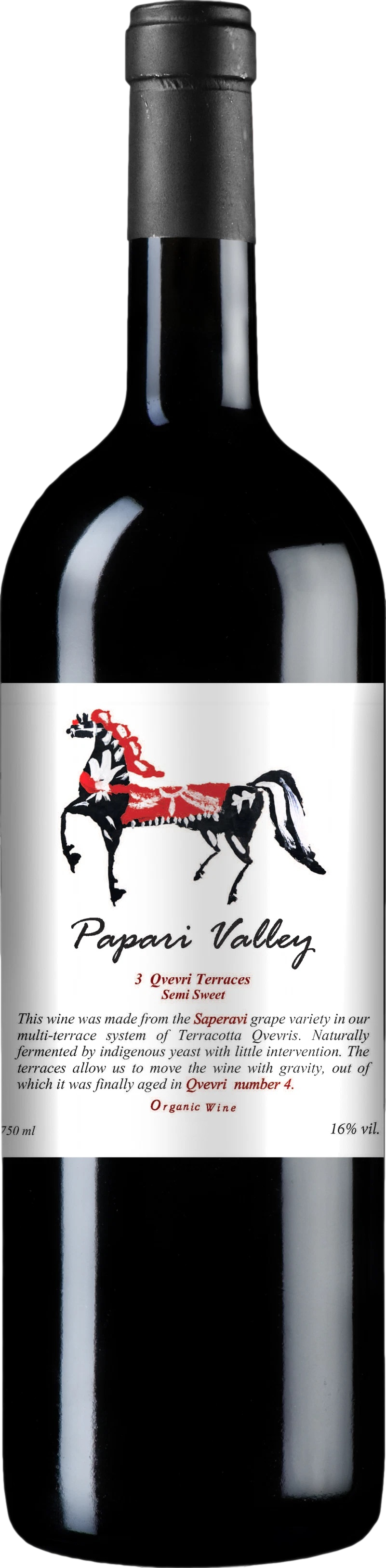 Papari Valley 3 Qvevri Terraces Saperavi Semi Sweet 2022